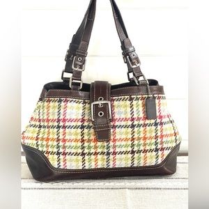 COACH Wool Houndstooth Tattersall